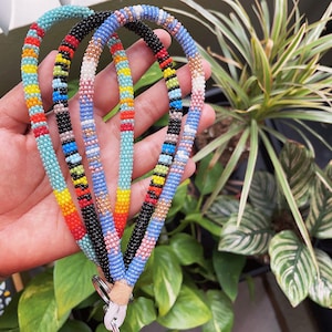 Beaded keychain, beaded rope, beaded lanyard, beaded wristlet