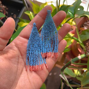 Marina earrings, MUJER collection, beaded earrings, fringe earrings, seed bead earrings