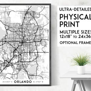 Every Road in Orlando kaartposter, Orlando print, Orlando kaart print, Florida print, Orlando stadsplattegrond, Orlando poster, Orlando kunst aan de muur