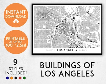 Los Angeles map print, Printable California map art, Los Angeles print, Los Angeles art, Los Angeles poster, Los Angeles wall art, LA map