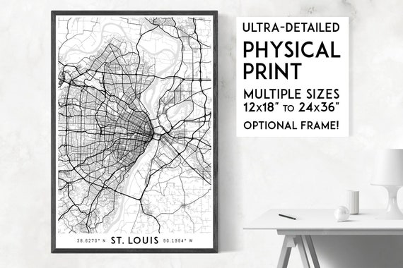 Every Road in St. Louis Map Poster St Louis Print St Louis | Etsy