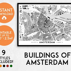 Amsterdamse kaartafdruk, afdrukbare Amsterdamse kaartkunst, Amsterdamse afdruk, Amsterdamse kunst, Amsterdamse poster, Amsterdamse muurkunst, kaart Nederland