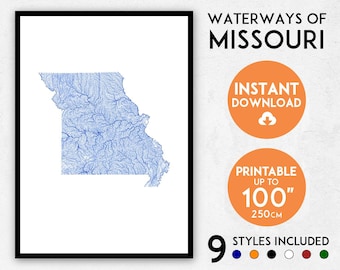 Missouri map print, Missouri print, USA map, Missouri poster, Missouri wall art, Map of Missouri, Missouri art print, Missouri gift