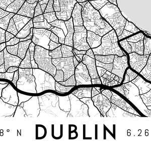 Dublin Map Print, Printable Dublin Map Art, Dublin Print, Dublin Art ...