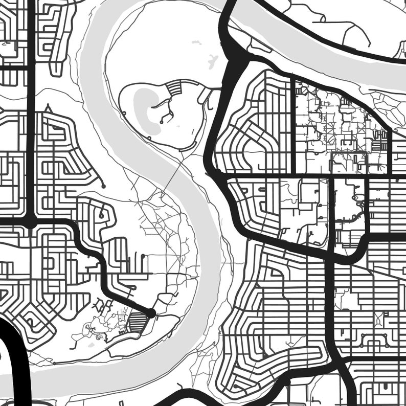 Edmonton Map Print Edmonton Print Edmonton City Map Alberta Etsy