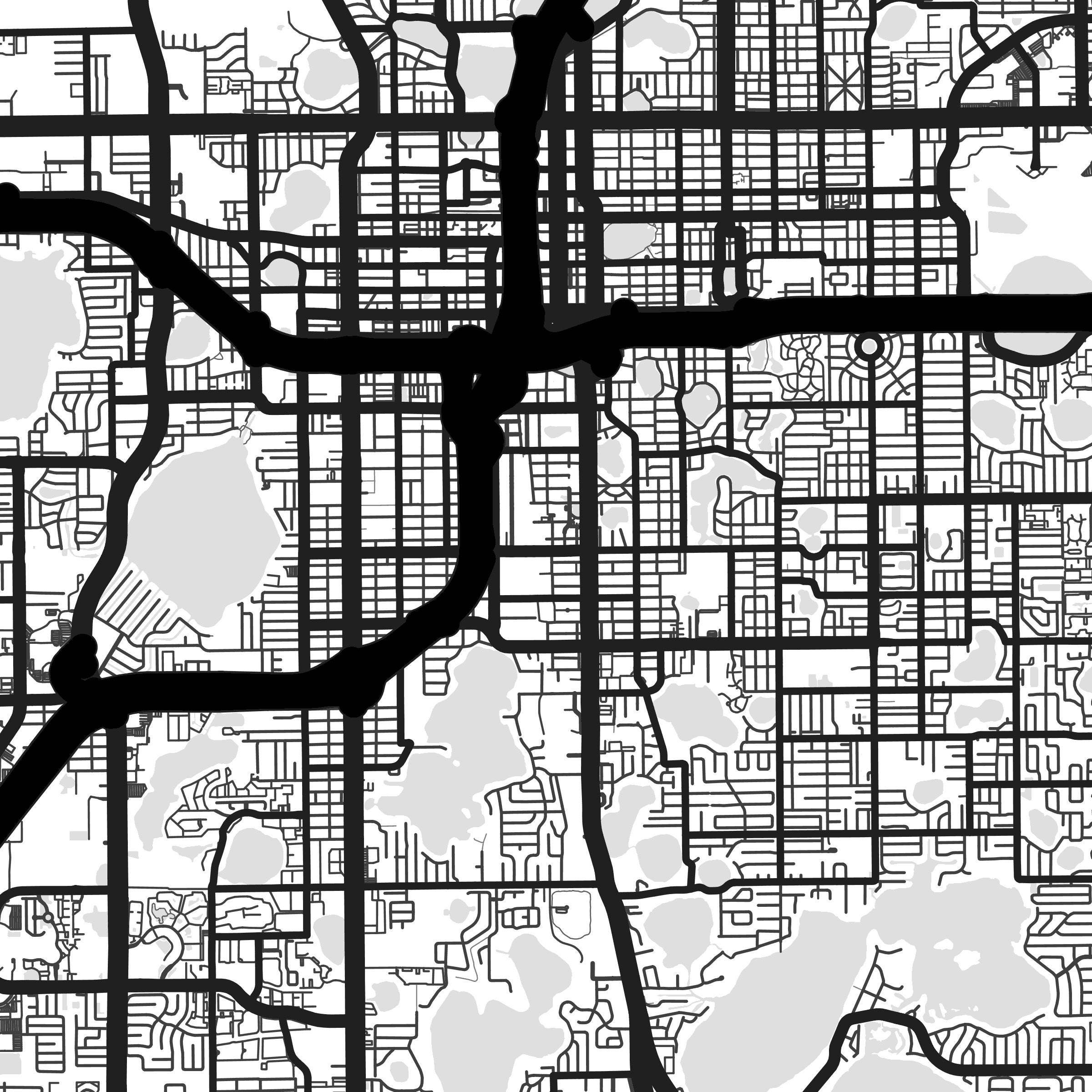 Detailed Orlando City Map Art Print: Florida Wall Art (digital Download ...