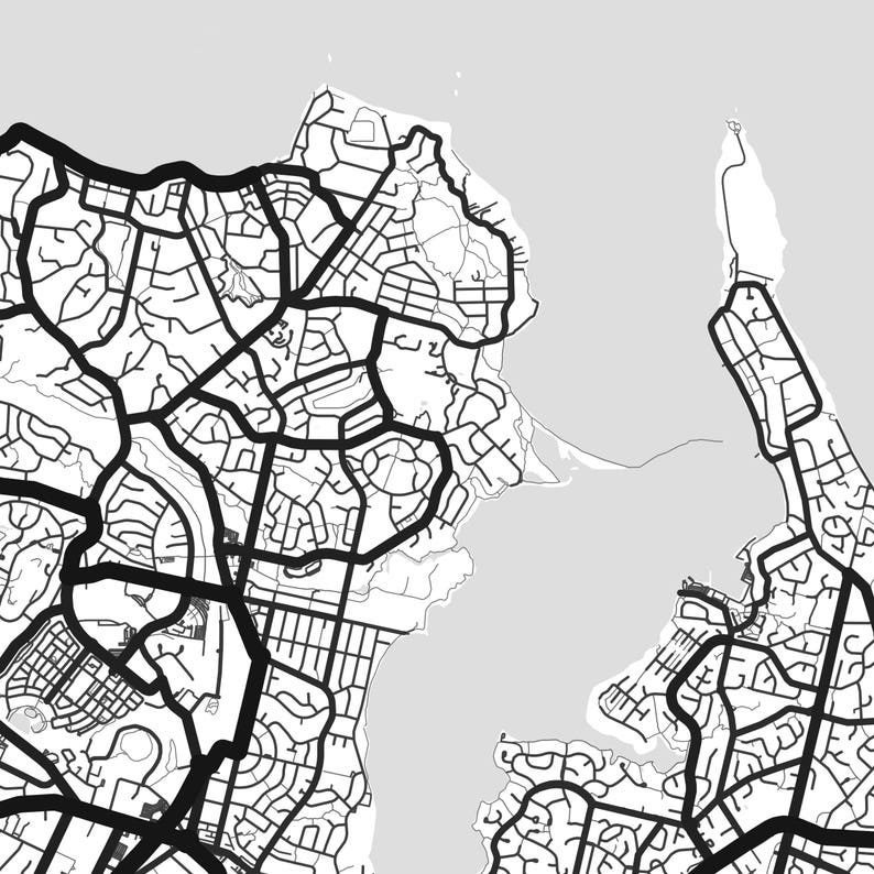 Auckland Map Print Auckland Print Auckland City Map New Etsy