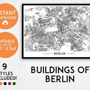 Berlin map print, Printable Berlin map art, Berlin print, Germany map, Berlin art, Berlin poster, Berlin wall art, Berlin gift, Deutschland