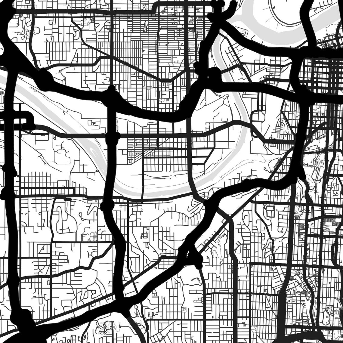 Kansas City Map Print Printable Missouri Map Art Kansas City | Etsy