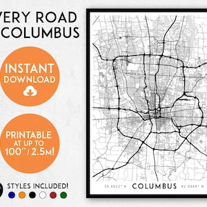 Columbus Ohio Map Print: Detailed Cityscape Art (Digital Download)