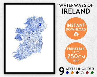 Ireland map print, Ireland print, Ireland poster, Ireland wall art, Map of Ireland, Ireland art print, Ireland map poster, Ireland gift