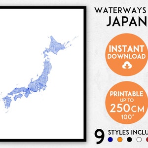 Impresión de mapa de Japón, impresión de Japón, mapa de Japón, póster de Japón, arte mural de Japón, mapa de Japón, impresión artística de Japón, póster de mapa de Japón, impresión de mapa de Tokio