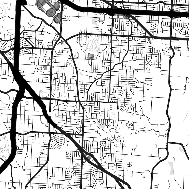 Kansas City Map Print Printable Missouri Map Art Kansas City - Etsy