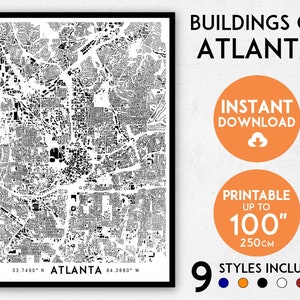 Atlanta map print, Atlanta print, Georgia map, GA map, Atlanta city map, Atlanta poster, Atlanta wall art, Map of Atlanta, Atlanta art print