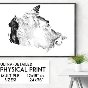 Shadowlands Canada map poster, Canada print, Canada map print, Canada poster, Canada wall art, Canada art print, Map of Canada, Toronto map