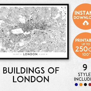 London Karte Druck, London Druck, London Stadtplan, Karte von London, London Poster, London Wandkunst, Karte von London, London Kunstdruck, England Karte