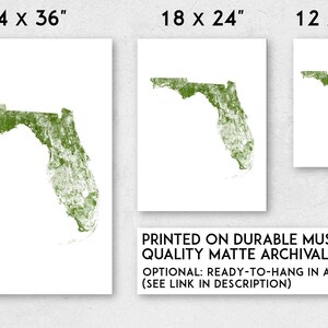 Forests of Florida poster print Physical Florida map print, Florida print, USA map, Florida art, Florida map art, Florida wall art print image 3