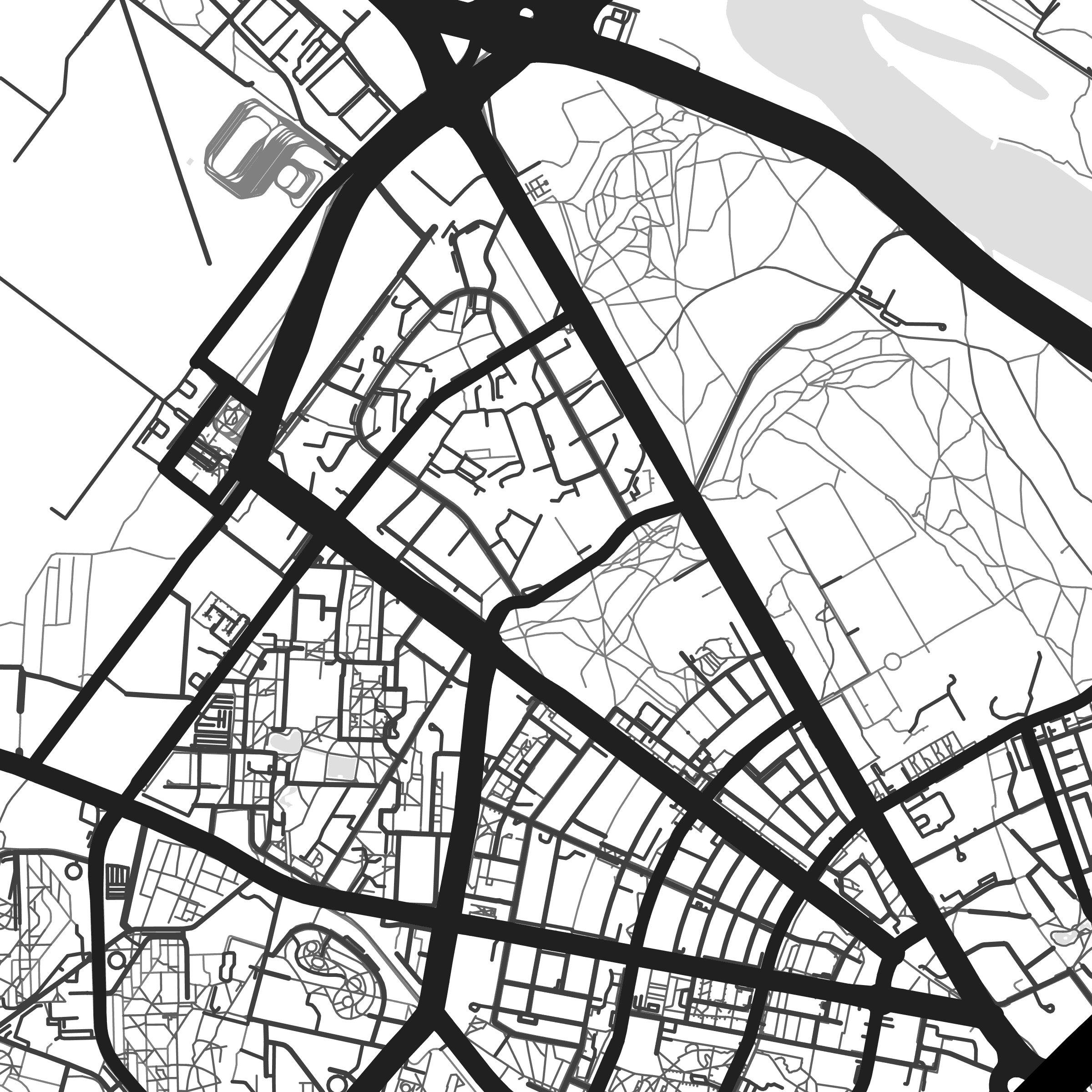 Warsaw Map Print Printable Warsaw Map Art Warsaw Print | Etsy