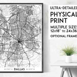 Every Road in Dallas map poster, Dallas print, Dallas map print, Dallas city map, Dallas poster, Dallas wall art, Dallas art, Texas print