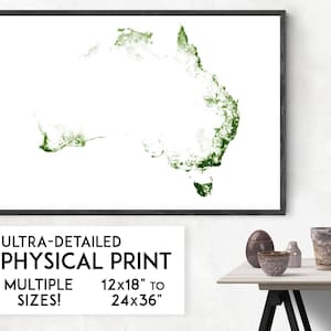 Wälder Australiens Poster | Physische Australien Karte, Australien Poster, Australien Karte, Australien Kunst, Australien Karte Kunst, Sydney Karte,