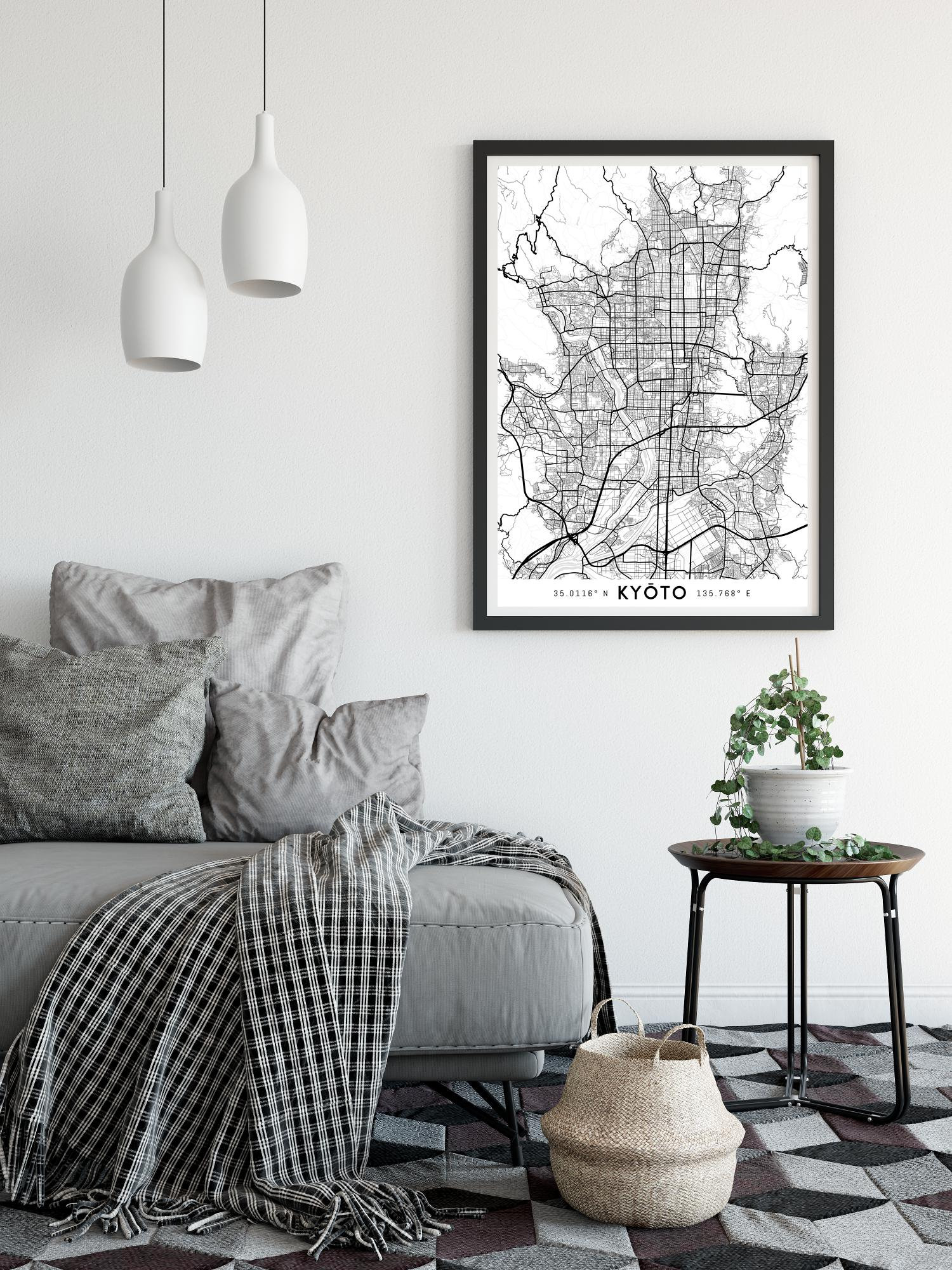 Kyoto City Map Art Print: Detailed Japan Wall Art (digital