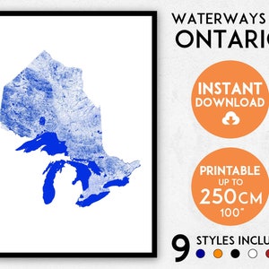 Ontario map print, Ontario print, Ontario city map, Canada map, Ontario poster, Ontario wall art, Map of Ontario, Ontario art print