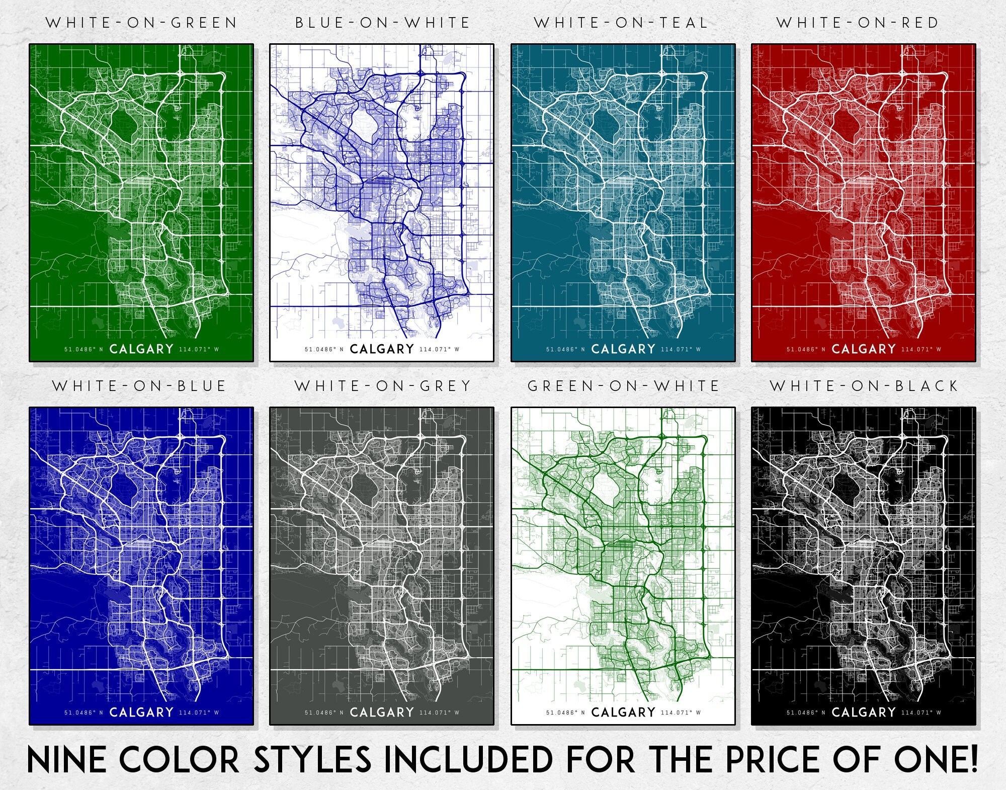 Calgary Map Print Calgary Print Calgary City Map Calgary Etsy Canada