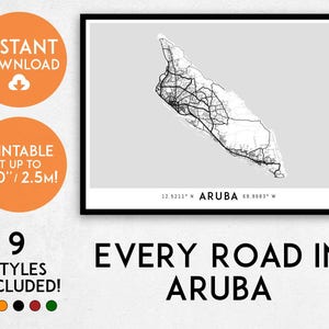 Aruba Karte Druck, Oranjestad Karte, Druckbare Karte, Aruba Druck, Aruba Kunst, Aruba Poster, Aruba Wandkunst, Oranjestad Druck, Niederlande Karte
