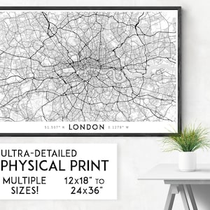 Póster de mapa de Londres, impresión de Londres, impresión de mapa de Londres, mapa del Reino Unido, mapa de la ciudad de Londres, póster de Londres, arte mural de Londres, impresión artística de Londres, mapa de Londres