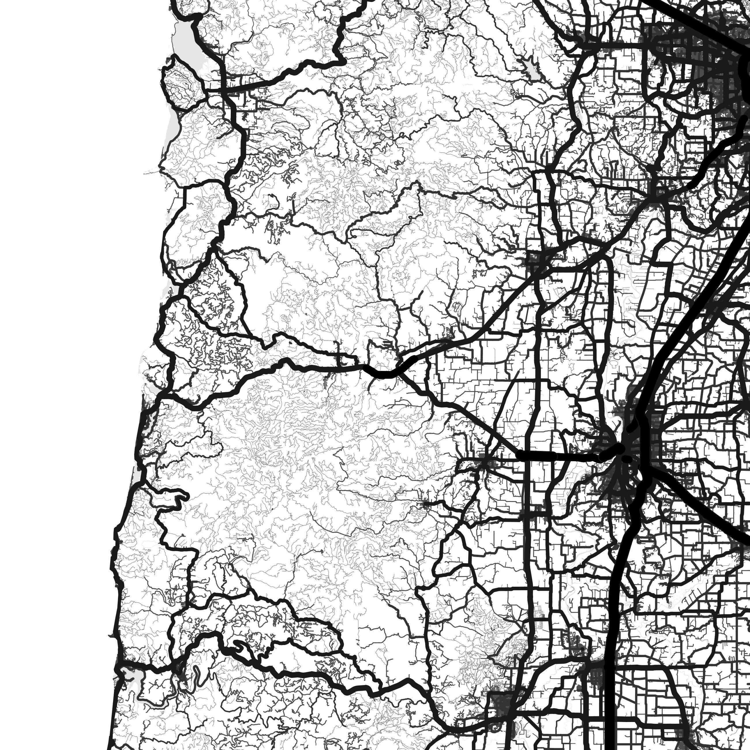 Oregon Map Print Printable Oregon Map Art Oregon Print USA | Etsy