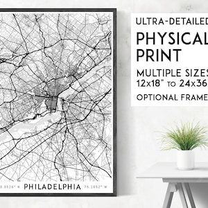 Every Road in Philadelphia print | Physical Philadelphia poster print, Pennsylvania print, Philadelphia art, Philadelphia map art, Wall art