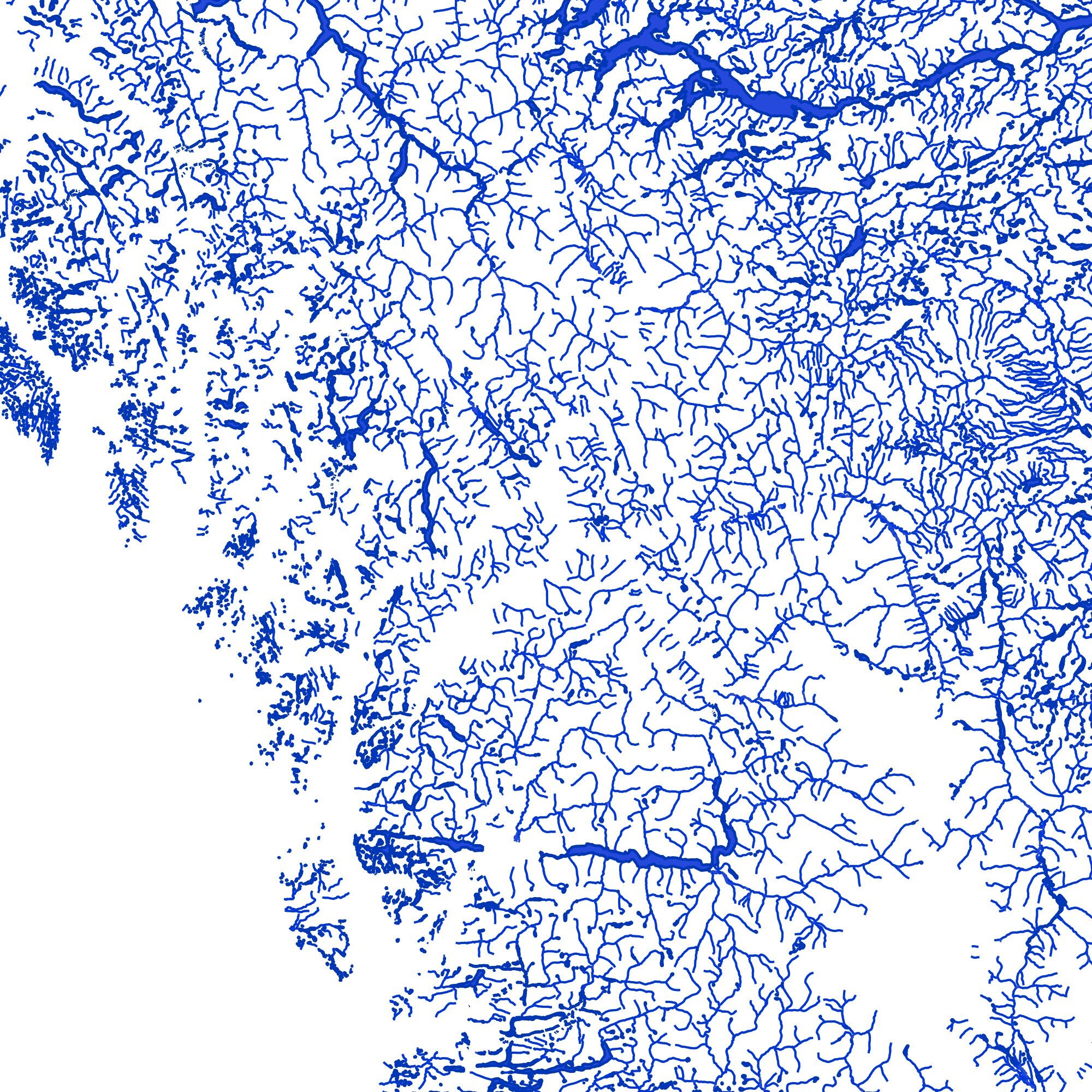 British Columbia Rivers Map Print: Detailed BC Waterways (digital ...