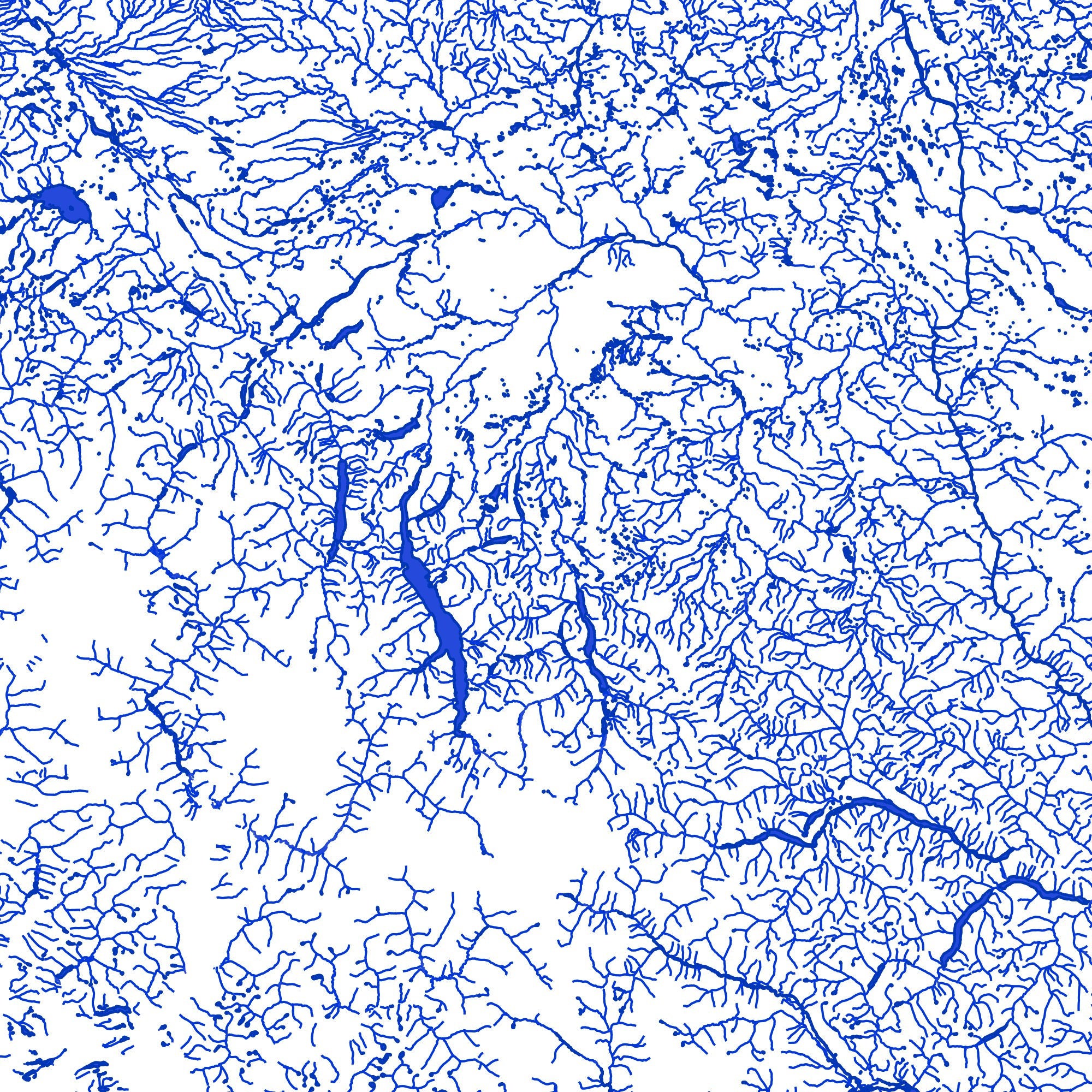 British Columbia Rivers Map Print: Detailed BC Waterways (digital ...