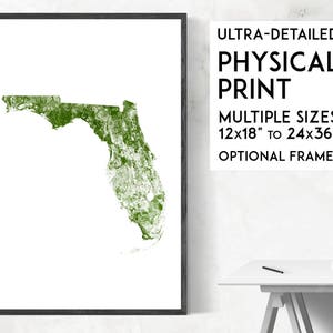 Forests of Florida poster print Physical Florida map print, Florida print, USA map, Florida art, Florida map art, Florida wall art print image 1