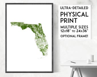 Florida Forests Map Print: Detailed USA Wall Art