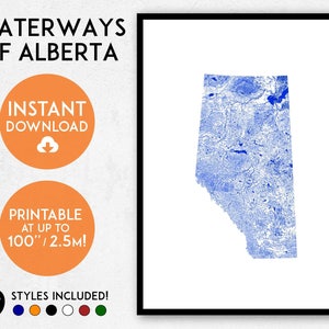 Alberta map print, Printable Alberta map art, Alberta print, Alberta art, Alberta poster, Alberta wall art, Alberta gift, Canada map print