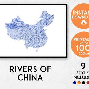 China map print, China print, China map, China poster, China wall art, Map of China, China art print, China map poster, China gift, PRC map