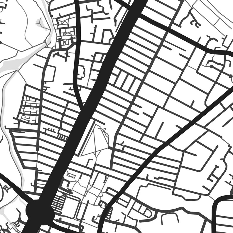 Leicester map print Leicester print Leicester city map | Etsy