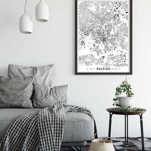Buildings of Raleigh map print, Raleigh print, North Carolina map, Raleigh poster, Raleigh wall art, Map of Raleigh, Raleigh art print image 2
