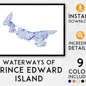 Prince Edward Island Karte Druck, Prince Edward Island Karte, Prince Edward Island Kunstdruck, Prince Edward Island Poster, PEI Karte, Kanada Karte