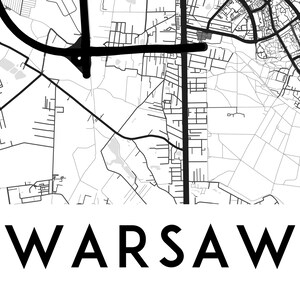 Warsaw Map Print, Printable Warsaw Map Art, Warsaw Print, Poland Map ...