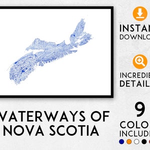 Impression de carte de la Nouvelle-Écosse, impression de la Nouvelle-Écosse, art du Canada, affiche de la Nouvelle-Écosse, art mural de la Nouvelle-Écosse, carte de la Nouvelle-Écosse, art de la Nouvelle-Écosse