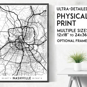 Every Road in Nashville map poster, Nashville print, Nashville map print, Tennessee print, Nashville city map, Nashville poster
