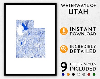 Utah map print, Utah print, USA map, Utah poster, Utah wall art, Map of Utah, Utah art print, Utah map poster, Utah gift, USA print