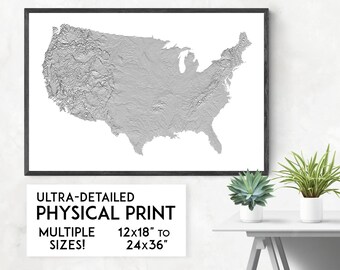 Stampa della mappa degli Stati Uniti Topo-Lines: arte topografica in stile Joy Division