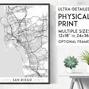 Every Road in San Diego map poster, San Diego print, San Diego map print, San Diego wall art, USA map, San Diego city map, San Diego poster