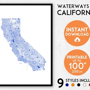 カリフォルニアの地図プリント、カリフォルニアのプリント、カリフォルニアのポスター、カリフォルニアの壁アート、カリフォルニアの地図、カリフォルニアのアートプリント、米国地図プリント