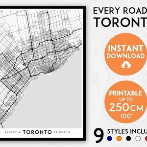 Toronto map print, Toronto print, Toronto city map, Canada map, Toronto poster, Toronto wall art, Map of Toronto, Toronto art, Ontario map