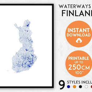 Finnland Karte, Finnland Druck, Finnland Poster, Finnland Wandkunst, Karte von Finnland, Finnland Kunstdruck, Finnland Geschenk, Skandinavischer Druck