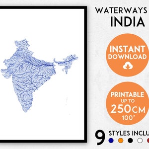 Impression de carte de l'Inde, impression de l'Inde, affiche de l'Inde, art mural de l'Inde, carte de l'Inde, impression d'art de l'Inde, affiche de la carte de l'Inde, cadeau de l'Inde, carte de Delhi